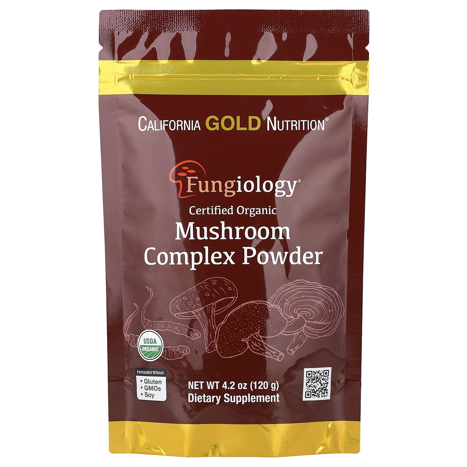

California Gold Nutrition, Certified Organic Mushroom Complex Powder, 120 g (4.2 oz)