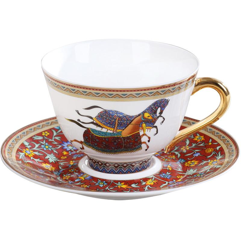 Ceramic Bone Porcelain Coffee Cup and Plate Set