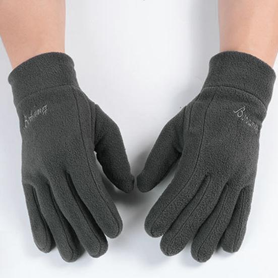 1 Pair Winter Polar Fleece Gloves Men Women Warm Outdoor Cycling Driving Gloves Windproof Non-Slip Soft Thickened Gloves