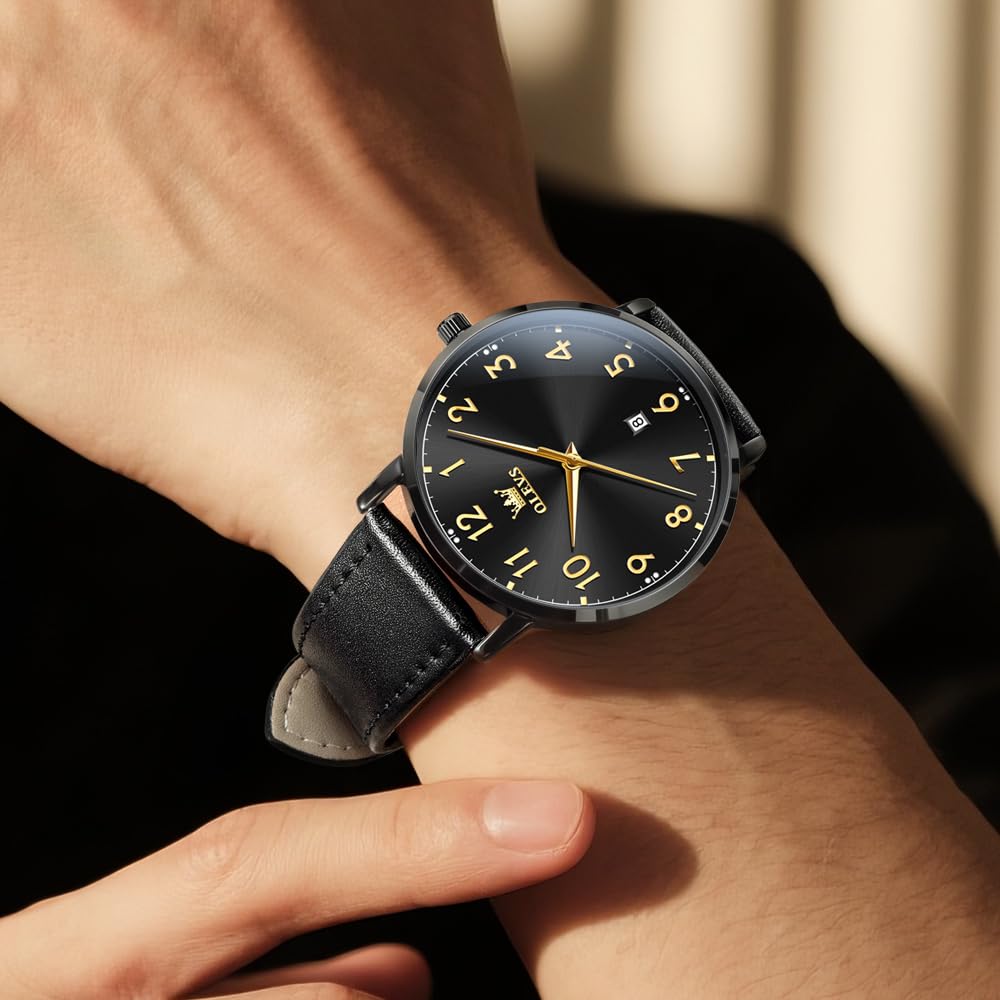 OLEVS Men's Watch, Business Casual, Roman Numeral Dial, Waterproof & Luminous, Analog Quartz, Date Display, Perfect Gift for Men