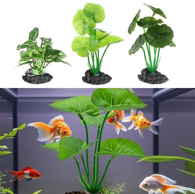 Künstliche Aquarienpflanzen Realistische schwimmende Blätter Robuster Stiel, Reptilien-Terrarien Wassertank-Dekoration