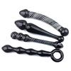 Black Crystal Glass Toys Dildo Anal Plug Gay Sex Toys Double Anal Beads For Men/Women Vaginal Anal Dilation Butt Plug