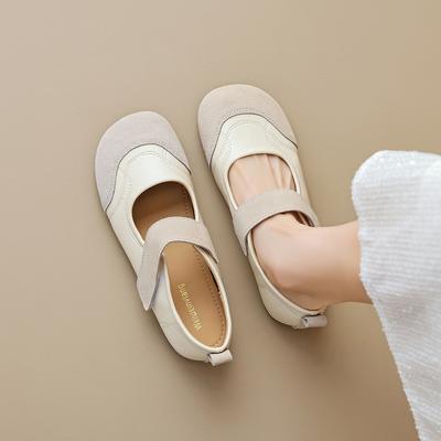 Fashion 2024 Spring Women's Flat Shoes Korean Style Mary Jane Ladies' Casual Leather Flat Boat Shoes Loafers Work and Party Wear 41-43