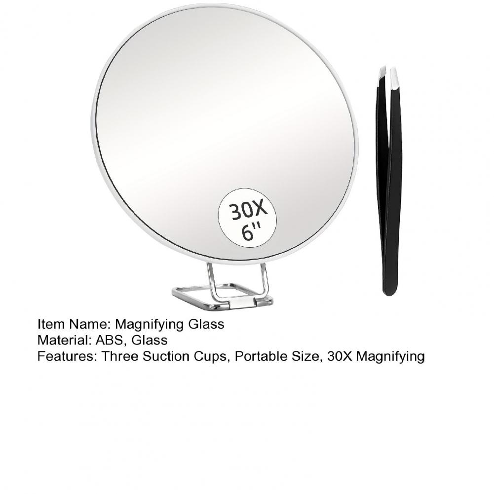 10/20/30X 14.7cm Magnifying Mirror Wall Hanging Handheld Desktop Mirror With Tweezers Magnified Makeup Vanity Mirror Bathroom