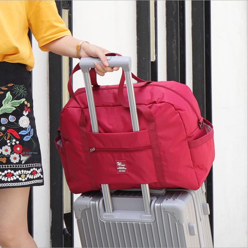 Trendy Waterproof Folding Travel Bag: Large Capacity Trolley Luggage & Fitness Storage