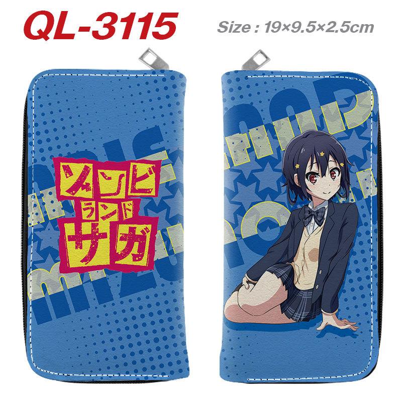 Franchouchou Langreißverschluss-Geldbörse PU-Leder Zombie Land Saga Anime Merchandise Cosplay Kartenhalter Braun