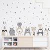 Cartoon Gray Khaki Star Wall Stickers for Kids Room Bedroom Nursery Home Decoration Wall Decals