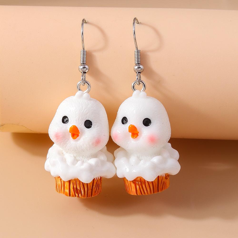 Cute Resin 3D Cow Earrings for Women Girls Cartoon Animal Dangle Earrings Party Holiday Jewelry Gift