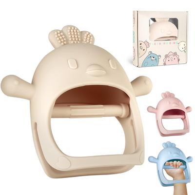 Empfohlene Geschenke für 0-Jährige Anleitung tecopeco Beißspielzeug Baby Beißring Silikon Waschbar Weich Leicht zu halten Schnuller Neugeborenes Daumenlutschen