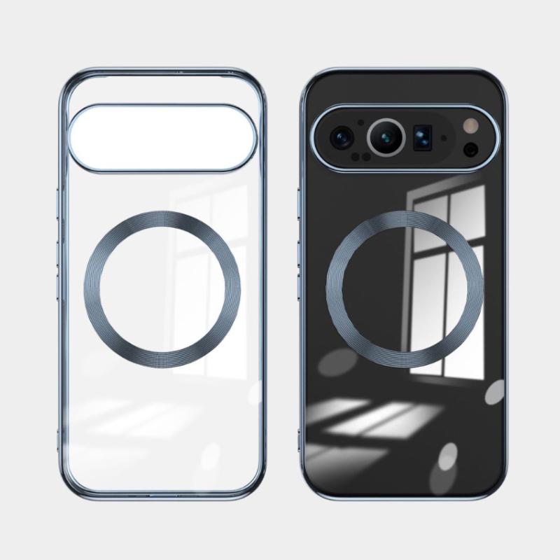 For Google Pixel 9 Pro XL Case Luxury Magnetic for Magsafe Plating Soft Clear Back Cover On For Pixel 9 Pro Pixel9 8A 8pro Transparent Full Cover