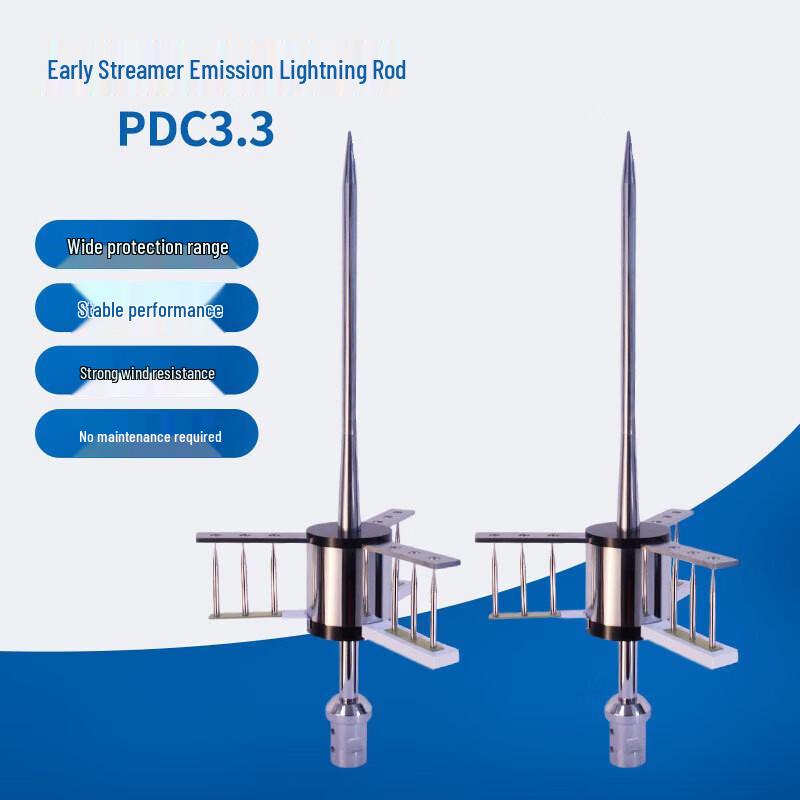 Industrial Stainless Steel ESE Lightning Rod CN plug (adapter included)