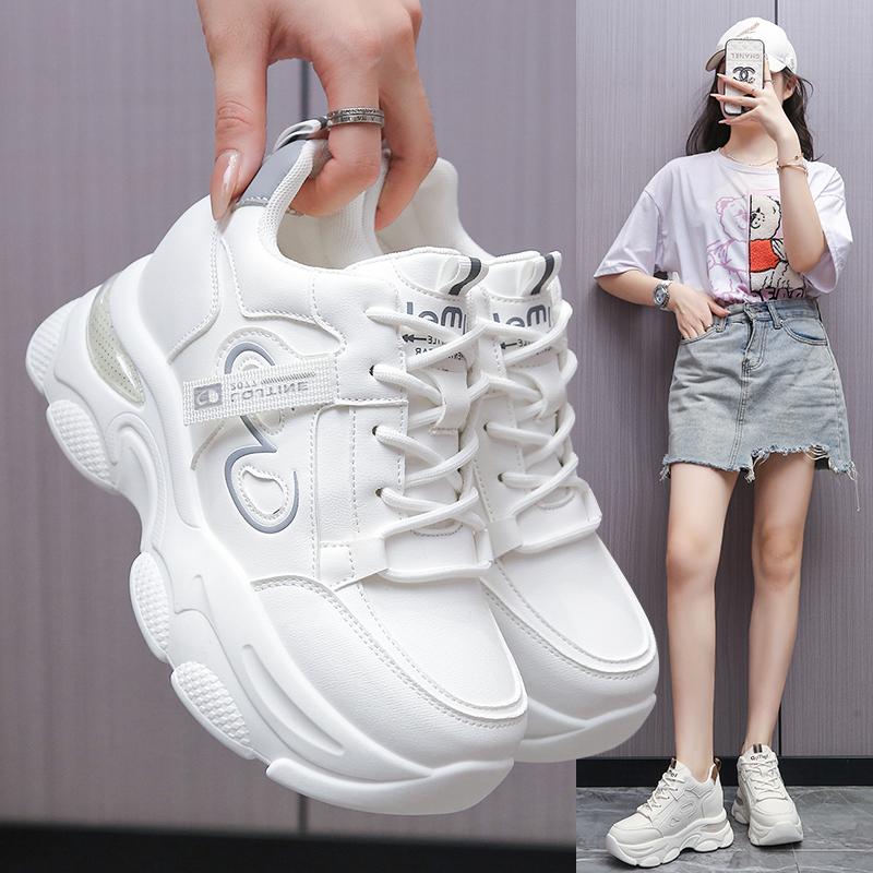 Fashion Women Thick Bottom Ultra-light Sneakers New Spring Autumn White Sports Shoes Casual Woman Comfort Breathable Running Shoes