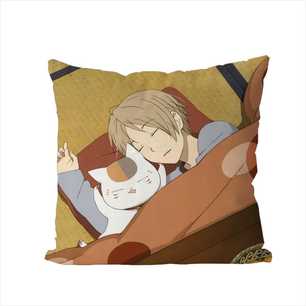 Natsume Yuujinchou Pillow Case For Car Sofa Decorative Home Doublesided Print Plush Square Throw Pillow Cushion Cover