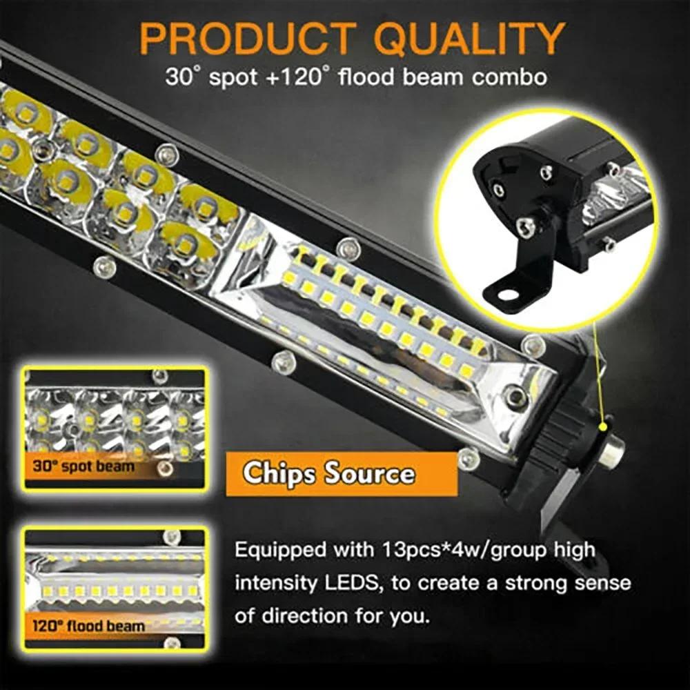 1pcs Car Led Lights Bar 20inch Spots Flooding Combo Beam Led Bar For SUV 4X4 Off Road LED Work Lamp 12V 24V Auto Drive Lights