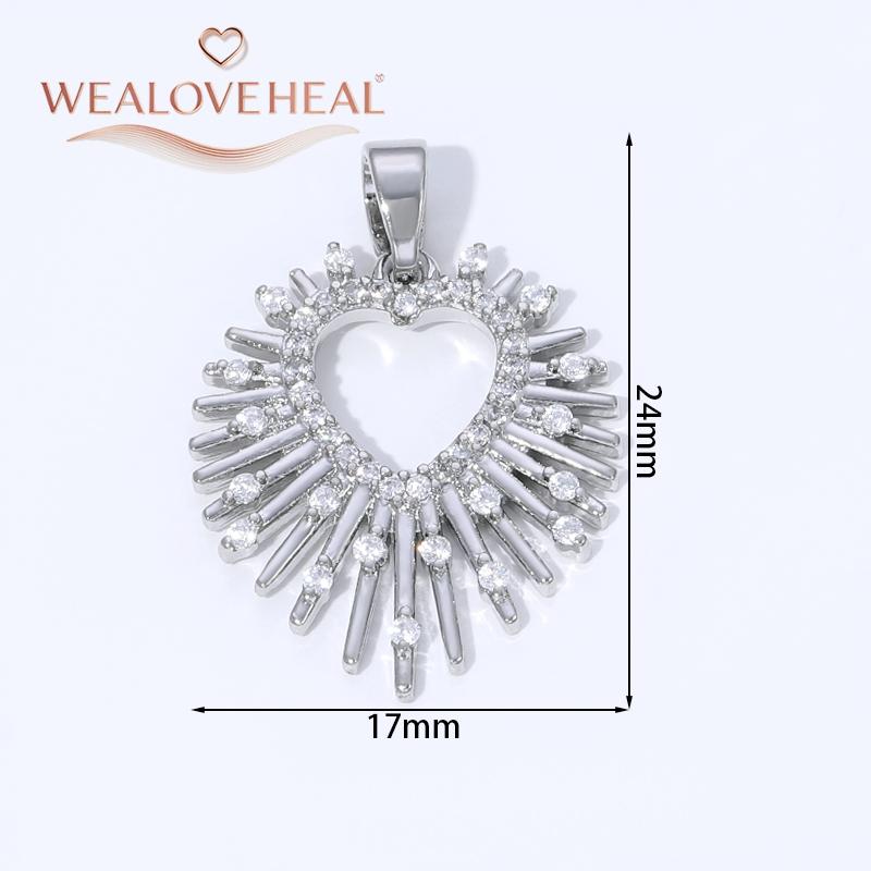 18K Gold Plated Brass Metal Cubic Zirconia Sun / Cross / Horseshoe / Chili Pepper / Wings Pendants Charms For Jewelry Making