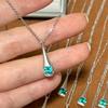 S925 Silver Teardrop Paraiba Necklace Versatile Fashion