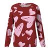 Women's Fashion Casual Long Sleeve Valentine's Day Printed Round Neck Sweatshirt Top