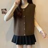 A Stylish Round-neck Single-breasted Knitted Vest for Women To Layer In Autumn and Winter Is A Versatile and Laid-back Style Cardigan