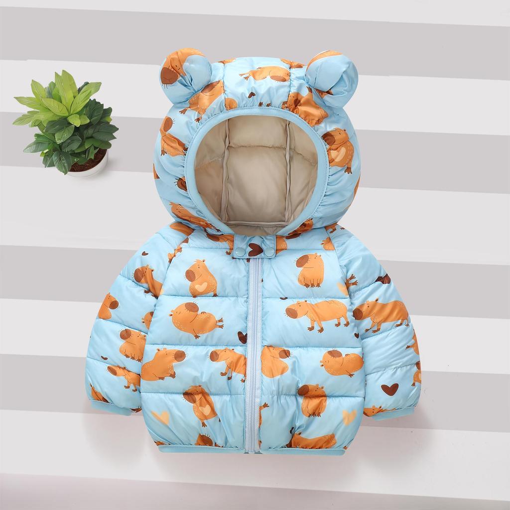 Children's Lightweight Autumn/Winter Cartoon Down Cotton Jacket for Boys and Girls - Small/Medium, Thickened Outerwear.