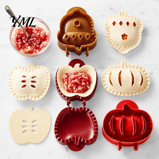 Nonstick Hand Pie Press 2Pcs Fall Molds Set, Autumn Theme Dough for Pumpkin Apple And Kitchen Baking Tools Acorn Mini Fruit Pies, Thanksgiving Tools,