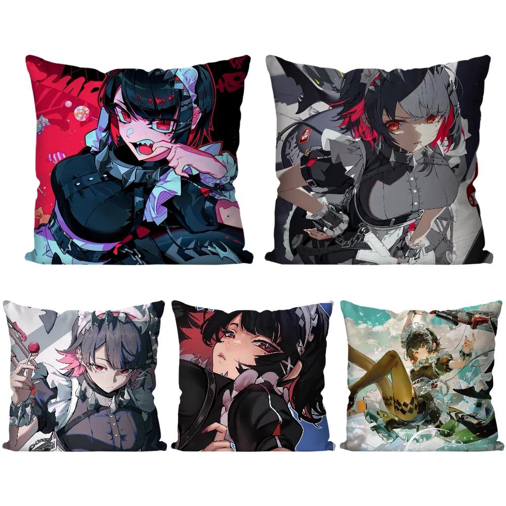 Game Zenless Zone Zero Ellen Joe Pillow Case Square Pillow Bedroom Sofa Leisure Comfort Cushionliving Room Home Decoration 40X40