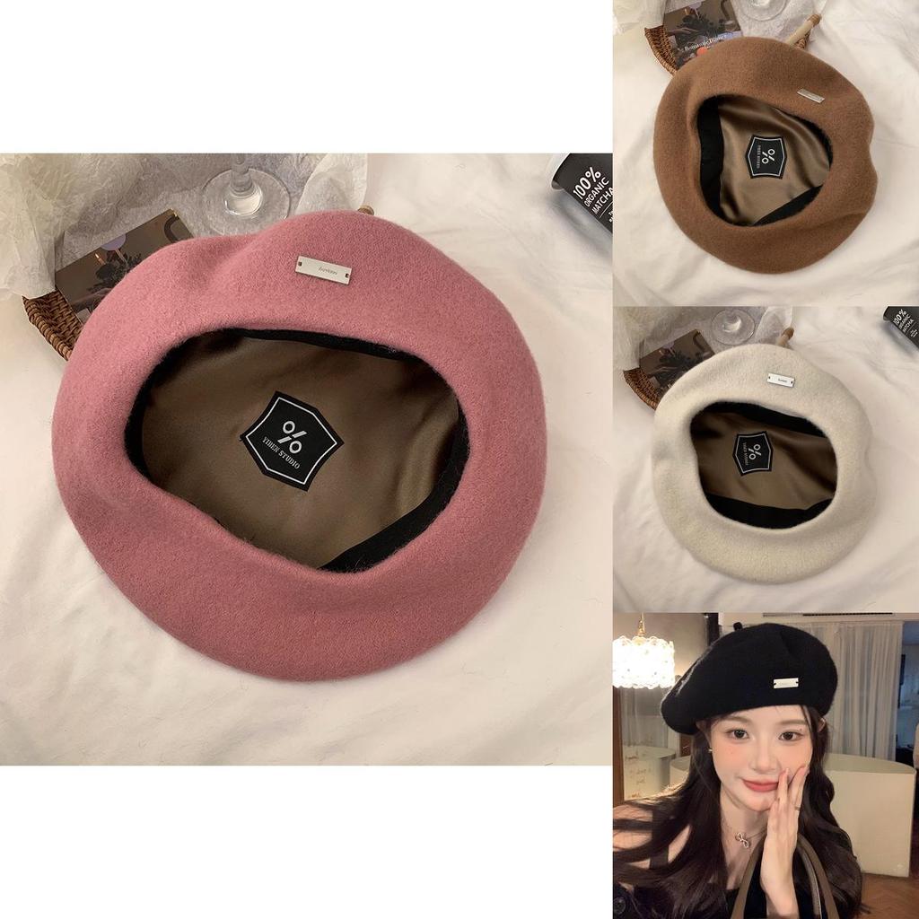 Stylish Black Wool Beret Hat For Women And Men Perfect For Autumn And Winter Wear