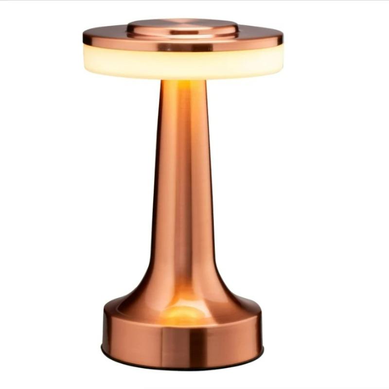 Vintage Metal Desk Lamp USB Rechargeable Portable Touch Table Lamp Bedside Night Light for Bar KTV Hotel Coffee Shop Bedroom Bar