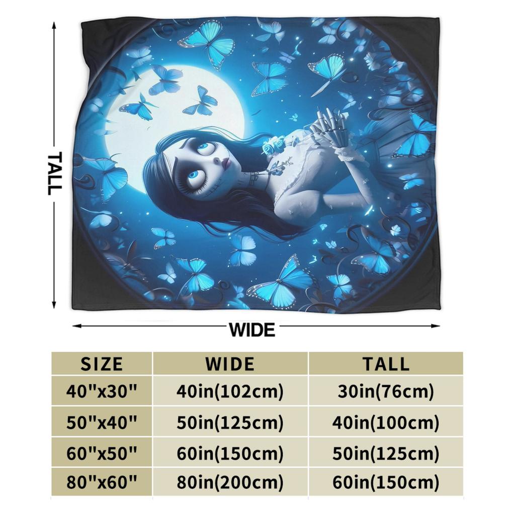 Anime Film Corpse Bride Decke Warm Weich Mode Plüsch Überwurfdecke Für Jungen Mädchen Outdoor Flanell Tagesdecke Bettbezug