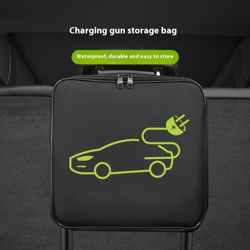 Electric Car Battery Jumper Cable Plugs Bag Waterproof Ev Car Charging Cable Sockets Storage Organizer For Charging Cables Cords