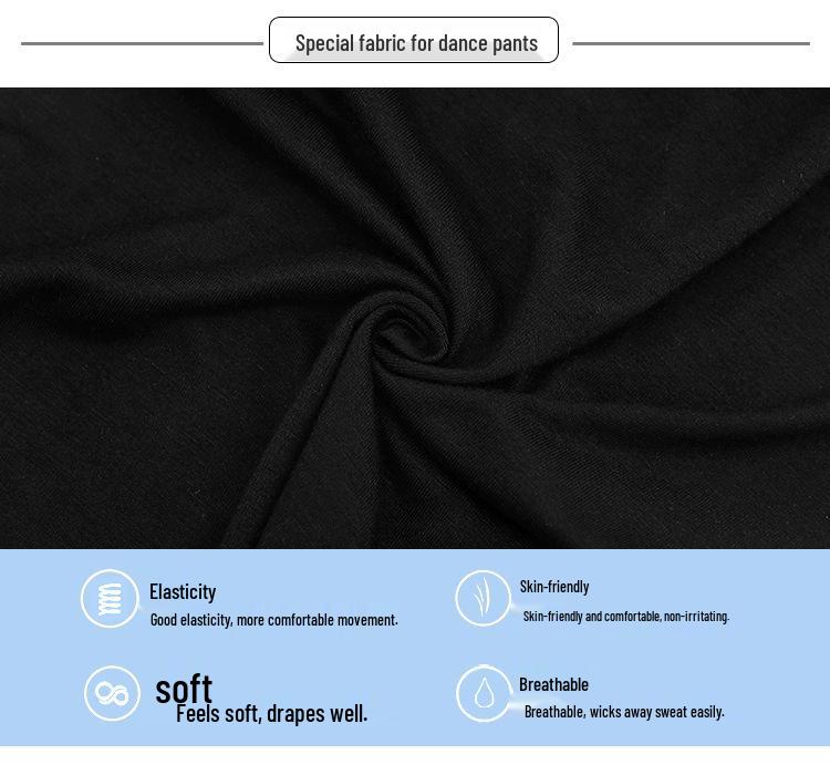 Czarne Haremki Taneczne dla Dzieci Chłopców i Dziewcząt - Długie Spodnie Treningowe Łacińskie na Wiosnę i Jesień