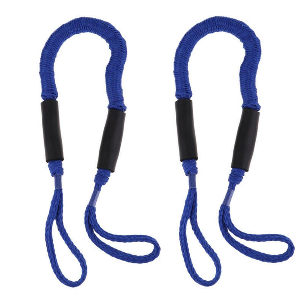 2Pcs 3.5-5.5ft Bungee Dock Line Mooring Stretch Rope Quick Docking for Boat (Red)