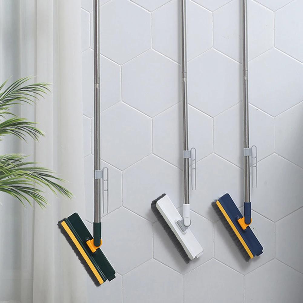 UNTIOR Cleaning Brush Long Handle 180°Rotating with Squeegee Mop for Household Wall Corner Patio Bathroom Tub Tile Floor Cleaner