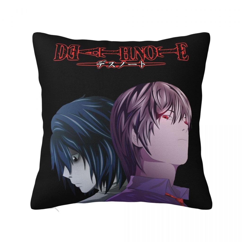 L Lawliet Death Note Kuddfodral Anime Japan Manga Kuddfodral Anpassningsbar Dragkedja Dekor Kuddfodral för Hemmet 45x45cm