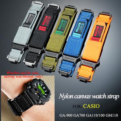 Nylon Canvas Watch Strap For Casio G-SHOCK Watch Band GA-900 GA700 GA110/100 GM110 Modified Men's Sports Wirst Bracelet Black
