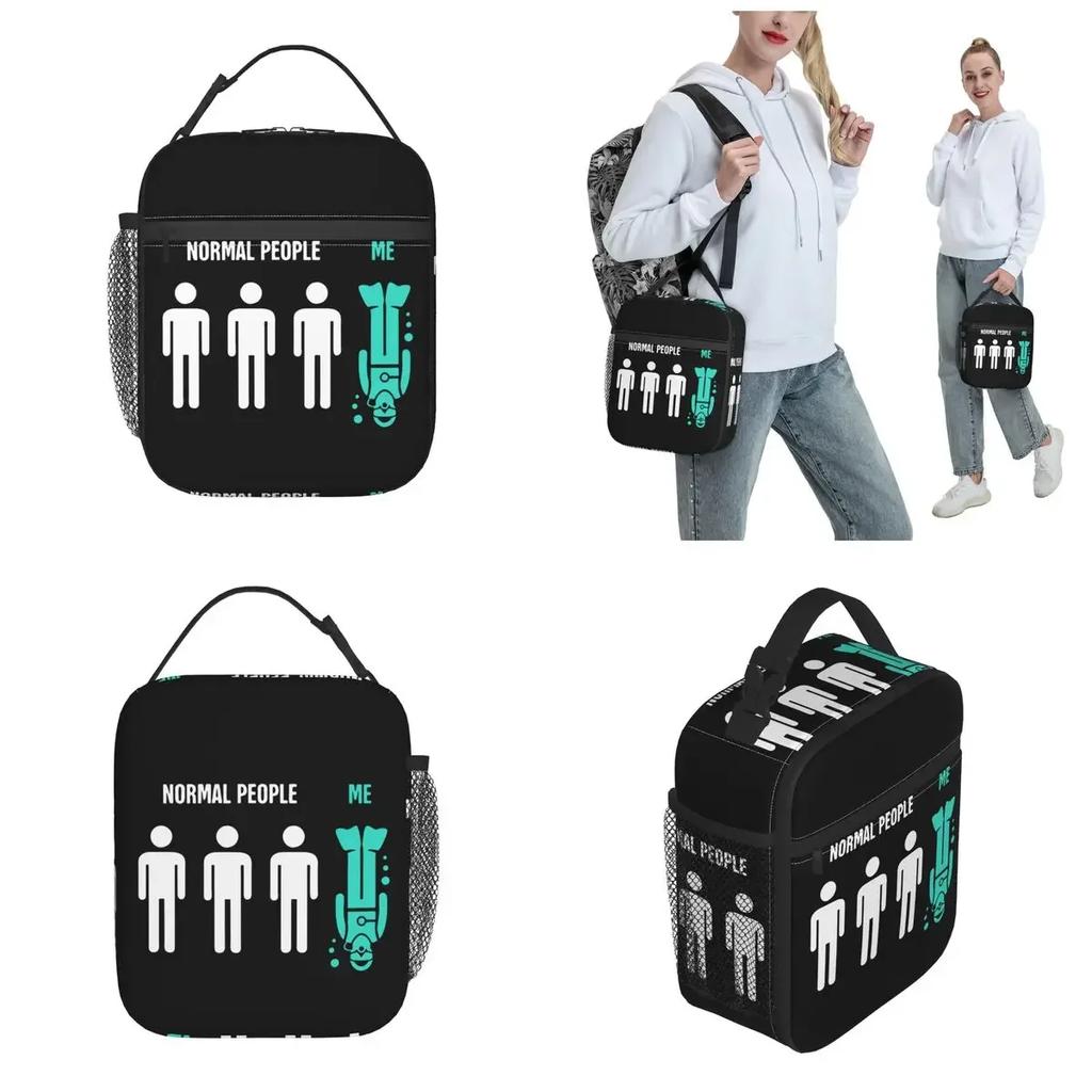Funny Scuba Diving Insulated Lunch Bags Dive Diver Snorkeling Meal Container Thermal Bag Tote Lunch Box Work Food Storage Bags