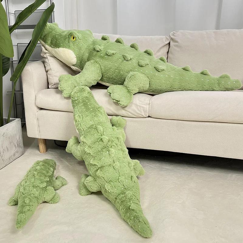 Soft Crocodile Plush Toy Fluffy Full Stuffed Animal Pillow Doll Jungle Green Giant Alligator Sofa Cushion Birthday Plush Gift