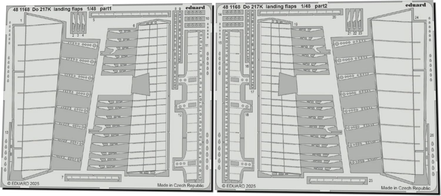 

Eduard 1/48 Do217K Посадочные щитки (для ИКМ) Детали для пластиковой модели EDU481168 (Самолет)