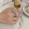 Trendy Korean Fashion Hollow Design Double Layer Ring Adjustable For Occasions All