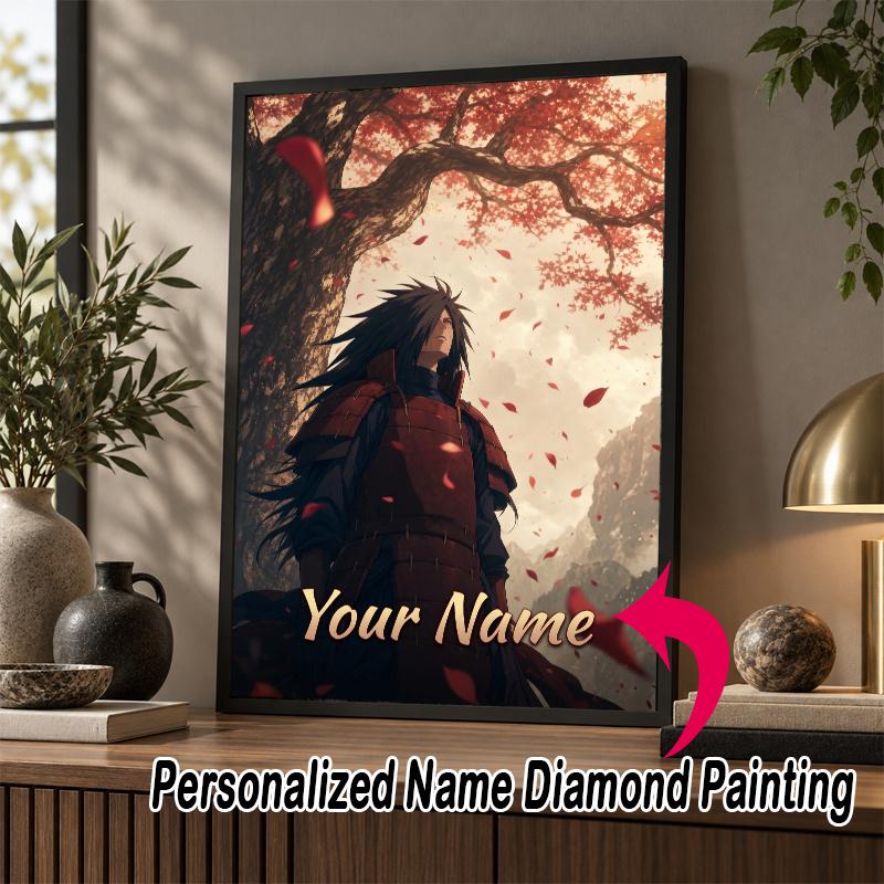 Personalized Madara Uchiha Diamond Art Custom Name 5D Diamond Painting Full Drill DIY Craft