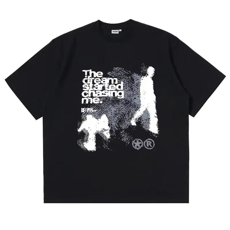 

Unisex Tshirt Short Sleeve Shadow Print Y2k Top 2026 new cotton Harajuku Streetwear Vintage Graphic Korean Aesthetic Clothing 4XL