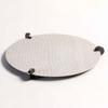 Light Luxury Gray Leather Round Tray Ornaments Sales Center Sales Office Lobby Coffee Table Tea Set Storage Tray Decoration