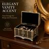 Zinc Alloy Jewelry Storage Case Engraved Pattern Metal Treasure Chest  Dresser Tabletop