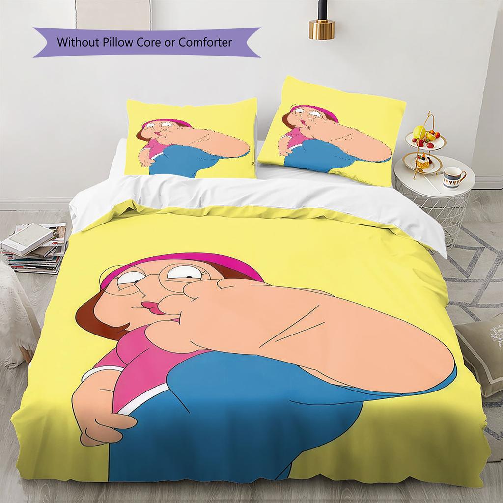 Meg Griffin Pattern Bedding Home Decoration Birthday Gift ( 1 Duvet Cover + 2 Pillowcase, Without Core),fan Merchandise.