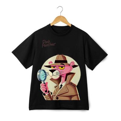Detective Panther Vergrootglas Grafisch T-shirt - Mystery Korte Mouw Tee