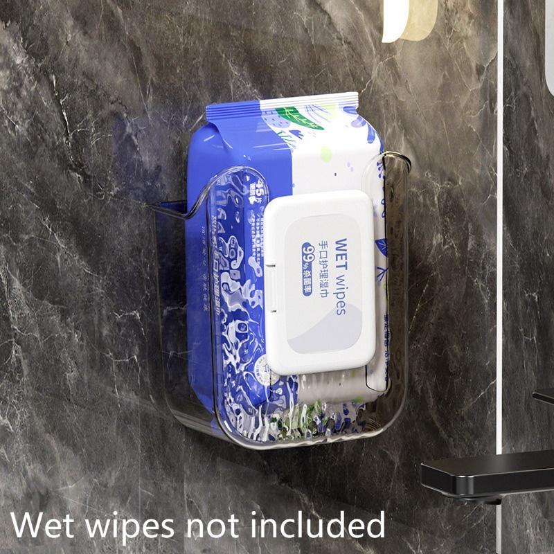 Distributeur de Lingettes Humides Mural Support Auto-adhésif Boîte Distributeur Papier Essuie-tout pour Cuisine Salle de Bain - Organisateur de Rangement pour la Maison