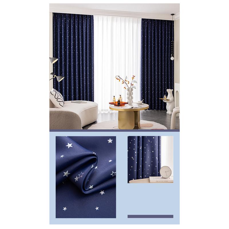 Jednobarevné hvězdné nebe 90% zatemnění Stínící závěsy s vysokým dosahem Ložnice Příčka obývacího pokoje Domácí dekorace