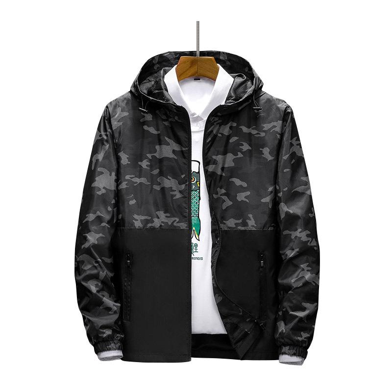 Pánská jarní a podzimní bunda Tenká ležérní hardshellová bunda Větrovka Outdoorová sportovní bunda