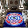 Bohemian Area Rug Mandala Carpet Meditative Floor Mat Spiritual Home Decor Yoga Room Accent Peaceful Living Unique Design Non-Sl