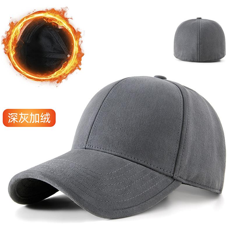 Spring and Autumn new large size polished baseball cap medium and old men's velvet cap fully enclosed warm hat