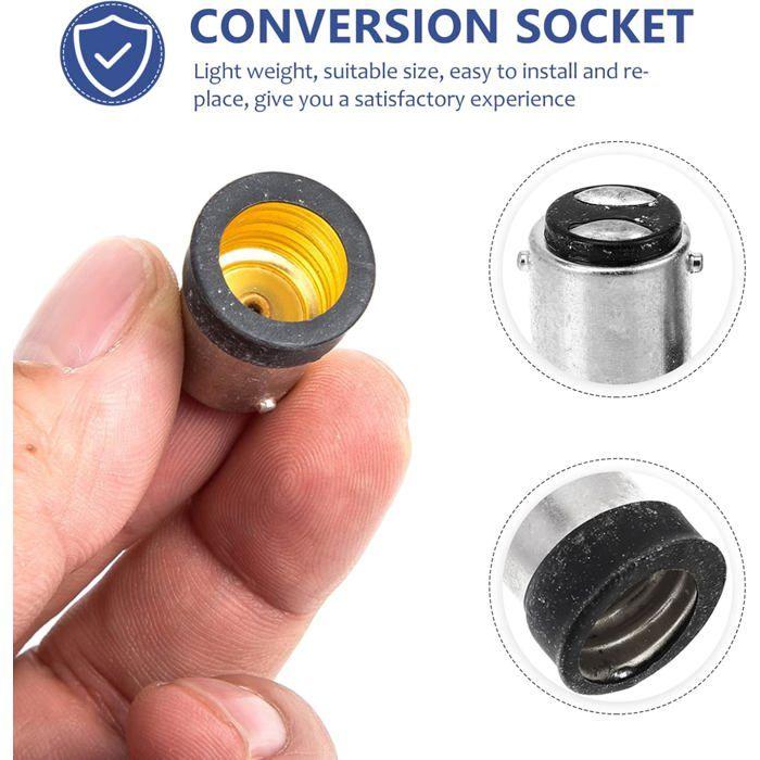 Adaptateur culot B15 vers E14 - lot de 8, argent (PP + cuivre)